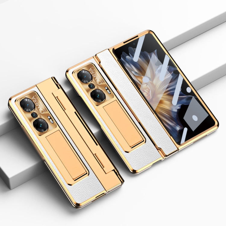 For Honor Magic Vs Integrated Full Coverage Phone Case with Hinge(Gold+White) - Honor Cases by PMC TechLife | Online Shopping South Africa | PMC TechLife | Buy Now Pay Later Mobicred