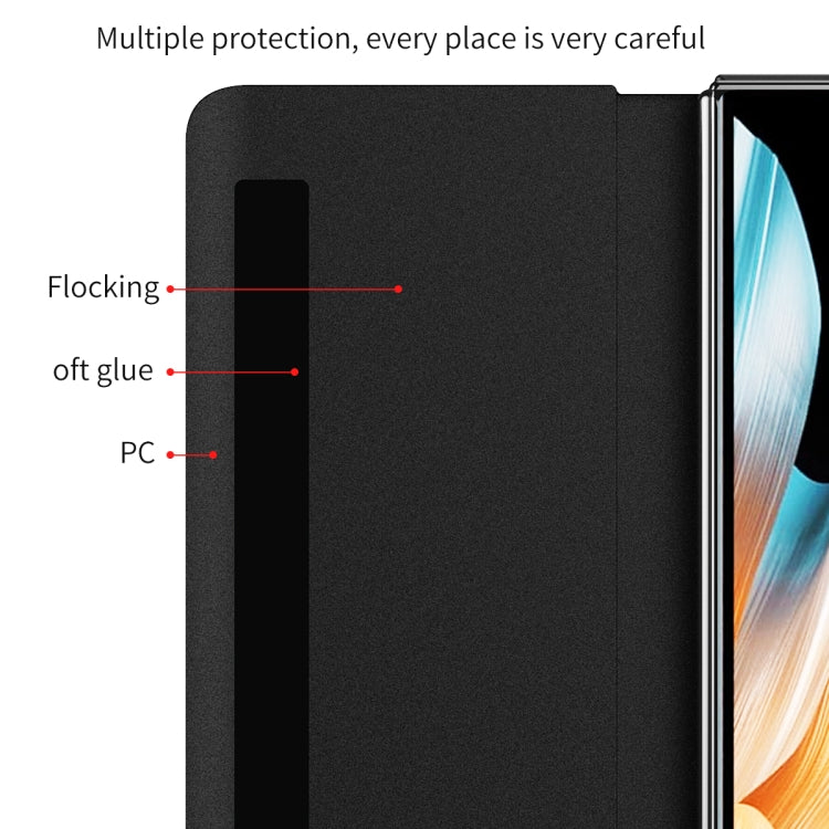 For Honor Magic Vs Side Window View Smart Lychee Texture Leather Phone Case(Red) - Honor Cases by PMC TechLife | Online Shopping South Africa | PMC TechLife | Buy Now Pay Later Mobicred