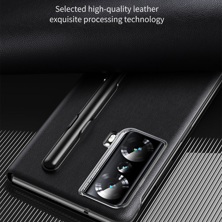 For Honor Magic Vs Side Window View Smart Lychee Texture Leather Phone Case(Black) - Honor Cases by PMC TechLife | Online Shopping South Africa | PMC TechLife | Buy Now Pay Later Mobicred