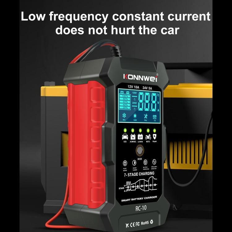 KONNWEI RC-10 2 inch Car Battery Charger Battery Pulse Repair Tool, Plug Type:US Plug - free shipping - PMC TechLife - Order now!