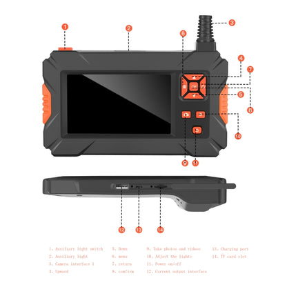 P130 8mm 4.3 inch Triple Camera with Screen Endoscope, Length:2m -  by PMC Jewellery | Online Shopping South Africa | PMC Jewellery | Buy Now Pay Later Mobicred