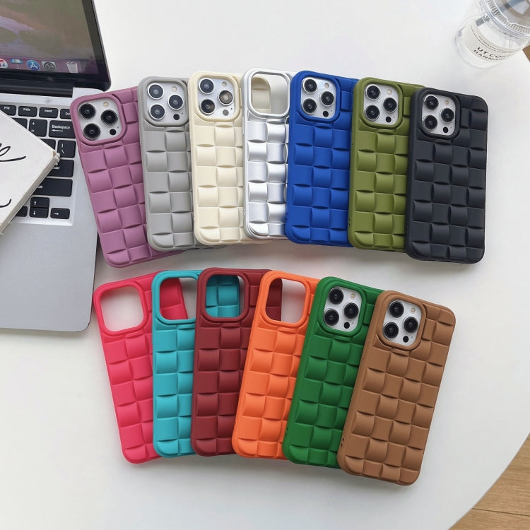 For iPhone 13 Pro Max 3D Cube Weave Texture Skin Feel Phone Case(Green) - iPhone 13 Pro Max Cases by PMC TechLife | Online Shopping South Africa | PMC TechLife | Buy Now Pay Later Mobicred