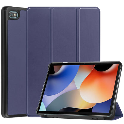 For Blackview Oscal Pad 10 Custer Pure Color 3-Fold Holder Smart Leather Tablet Case(Dark Blue) - Others by PMC Jewellery | Online Shopping South Africa | PMC Jewellery | Buy Now Pay Later Mobicred