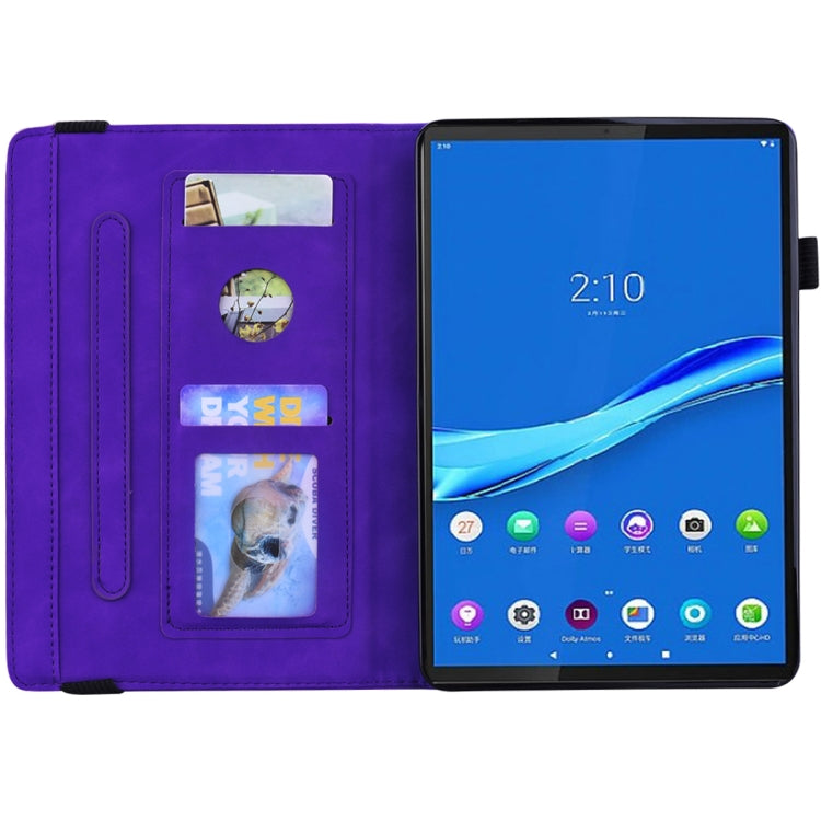 For Lenovo Tab M10 Plus 10.6 3rd Gen 2022 Calf Texture Embossed Flip Leather Tablet Case(Purple) - Lenovo by PMC TechLife | Online Shopping South Africa | PMC TechLife | Buy Now Pay Later Mobicred