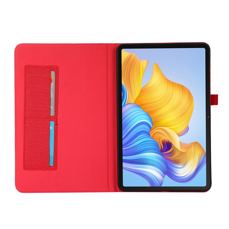 For Honor Pad 9 Pro / V8 Pro Fabric Leather Tablet Case(Red) - Honor by PMC TechLife | Online Shopping South Africa | PMC TechLife | Buy Now Pay Later Mobicred