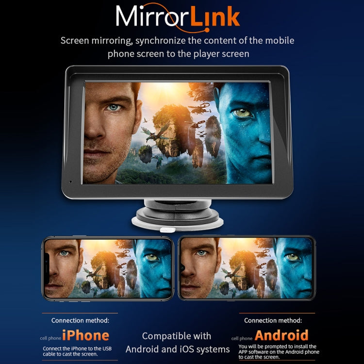 B5300A 7 inch Wireless CarPlay Car Bluetooth MP5 Player, Support Mobile Phone Interconnection - Car MP3 & MP4 & MP5 by PMC TechLife | Online Shopping South Africa | PMC TechLife | Buy Now Pay Later Mobicred