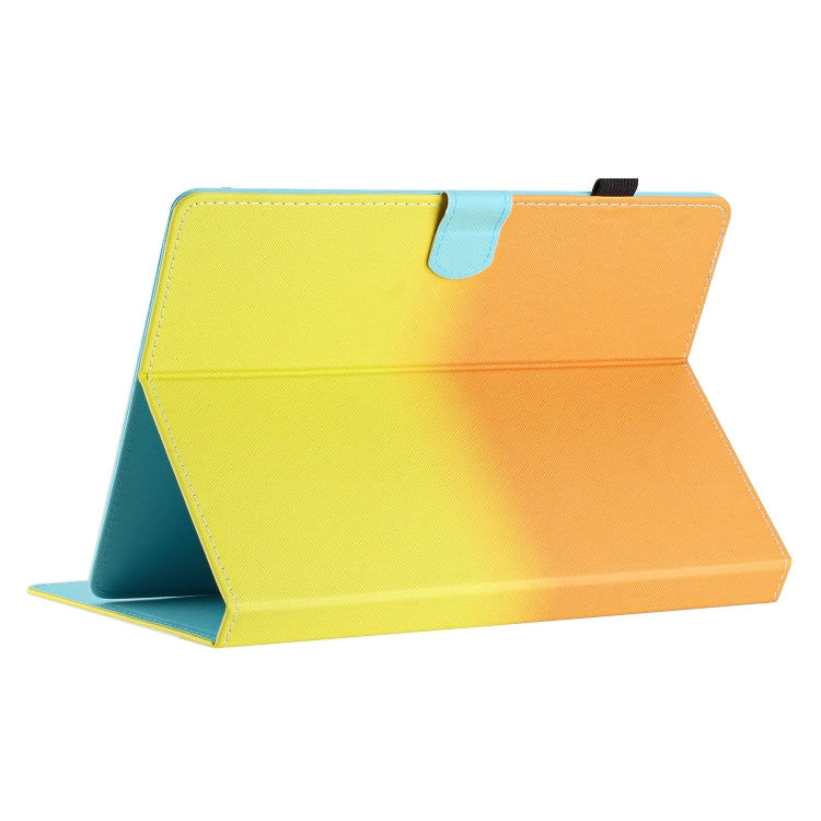 For 10 inch Universal Stitching Gradient Leather Tablet Case(Orange Yellow) - 10 - 11 inch by PMC TechLife | Online Shopping South Africa | PMC TechLife | Buy Now Pay Later Mobicred