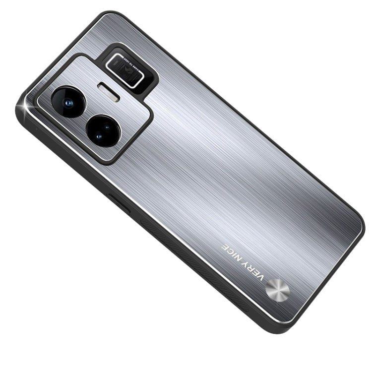 For Realme GT Neo 5 Metal Brushed Texture Shockproof Phone Case(Silver) - Realme Cases by PMC Jewellery | Online Shopping South Africa | PMC Jewellery | Buy Now Pay Later Mobicred