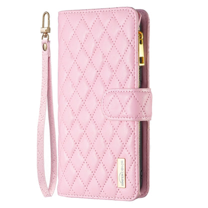 For Samsung Galaxy M14 5G Diamond Lattice Zipper Wallet Leather Flip Phone Case(Pink) - Galaxy Phone Cases by PMC Jewellery | Online Shopping South Africa | PMC Jewellery | Buy Now Pay Later Mobicred