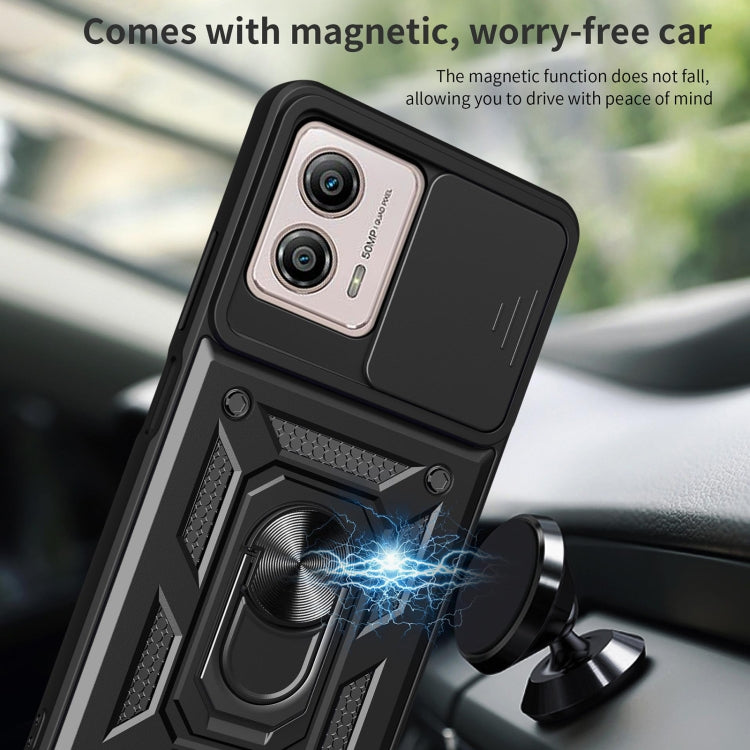 For Motorola Moto G53 / G13 / G23 5G Sliding Camera Cover Design TPU+PC Phone Case(Black) - Motorola Cases by PMC Jewellery | Online Shopping South Africa | PMC Jewellery | Buy Now Pay Later Mobicred