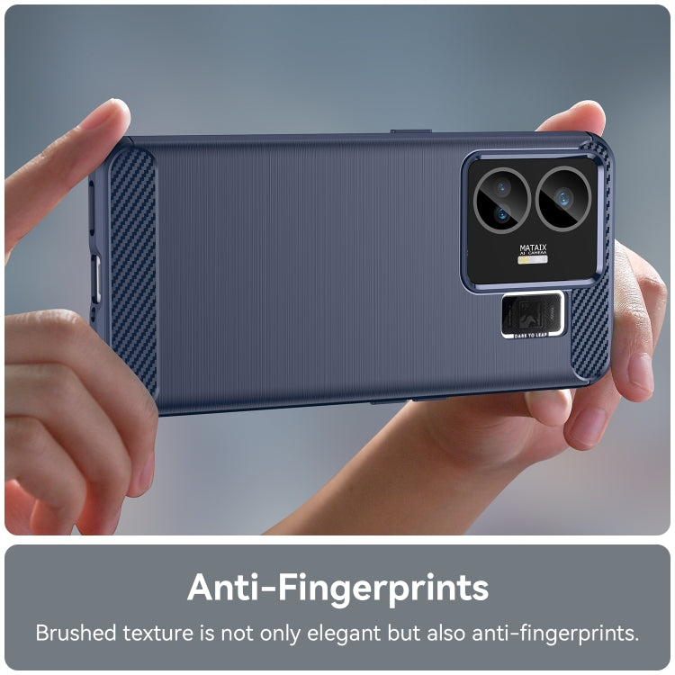 For Realme GT Neo 5 Brushed Texture Carbon Fiber TPU Phone Case(Blue) - Realme Cases by PMC TechLife | Online Shopping South Africa | PMC TechLife | Buy Now Pay Later Mobicred