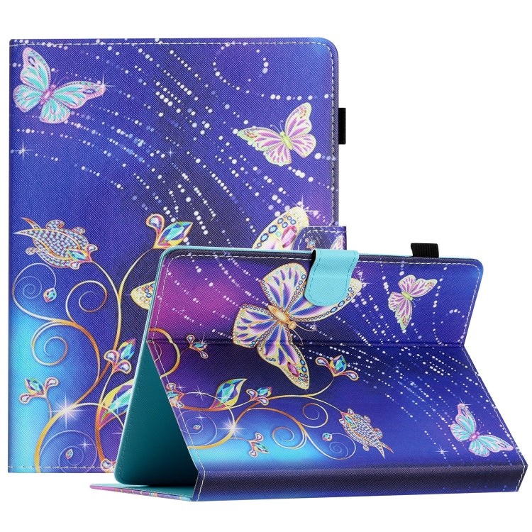 For 10 inch Coloured Drawing Stitching Leather Tablet Case(Butterfly) - 10 - 11 inch by PMC TechLife | Online Shopping South Africa | PMC TechLife | Buy Now Pay Later Mobicred