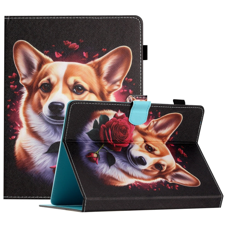 For 10 inch Coloured Drawing Stitching Leather Tablet Case(Corgi) - 10 - 11 inch by PMC TechLife | Online Shopping South Africa | PMC TechLife | Buy Now Pay Later Mobicred