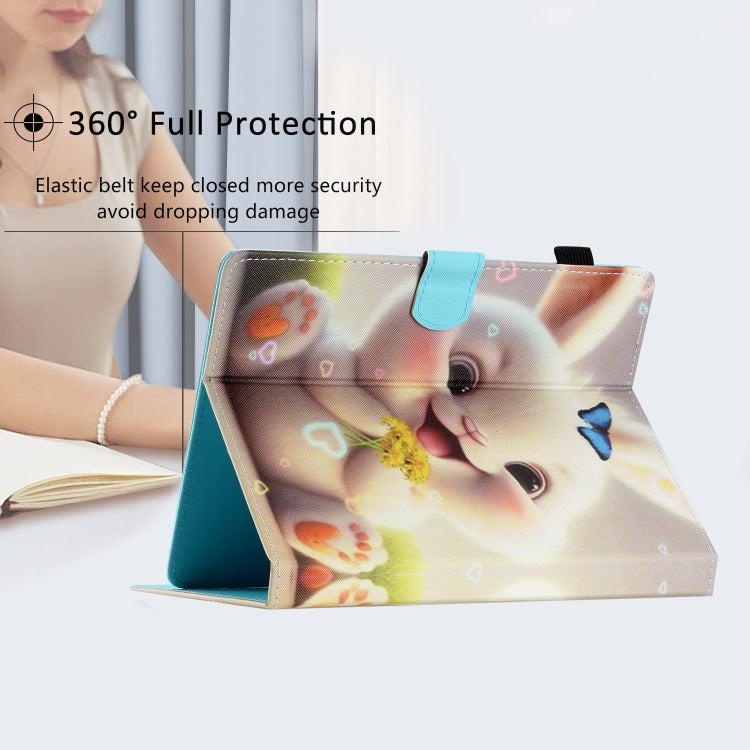 For 10 inch Coloured Drawing Stitching Leather Tablet Case(Rabbit) - 10 - 11 inch by PMC TechLife | Online Shopping South Africa | PMC TechLife | Buy Now Pay Later Mobicred