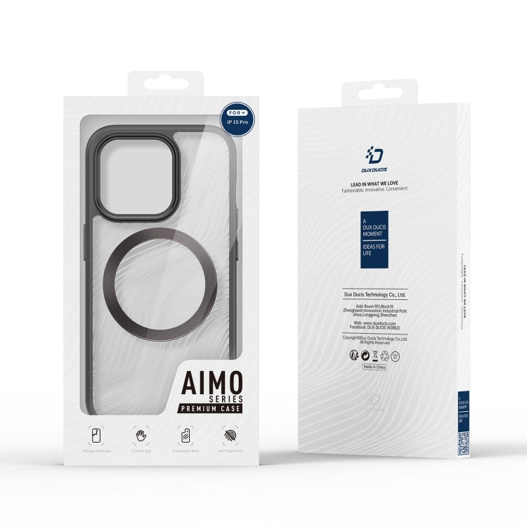 For iPhone 15 Pro DUX DUCIS Aimo Mag Series TPU + PC MagSafe Frosted Feel Phone Case(Black) - iPhone 15 Pro Cases by DUX DUCIS | Online Shopping South Africa | PMC Jewellery | Buy Now Pay Later Mobicred