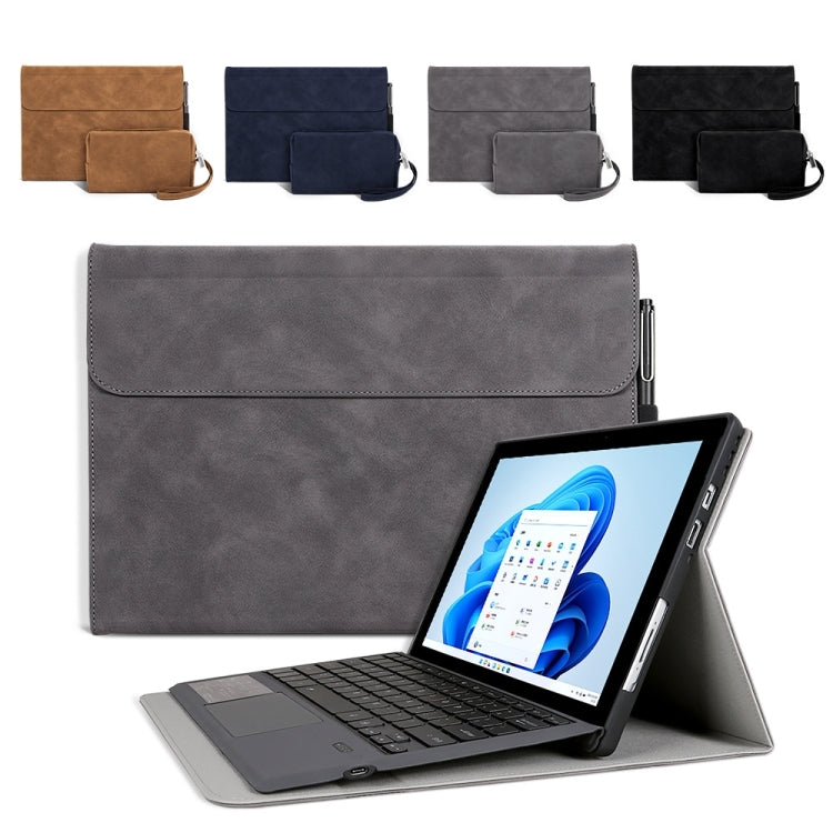 For Microsoft Surface Pro X Sheepskin All-Inclusive Shockproof Protective Case with Power Bag(Brown) - Others by PMC TechLife | Online Shopping South Africa | PMC TechLife | Buy Now Pay Later Mobicred