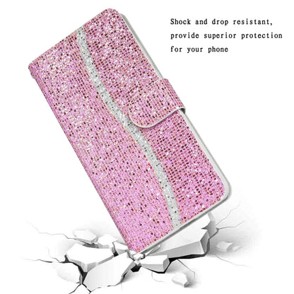 For Samsung Galaxy A24 4G Glitter Powder Filp Leather Phone Case(Pink) - Galaxy Phone Cases by PMC Jewellery | Online Shopping South Africa | PMC Jewellery