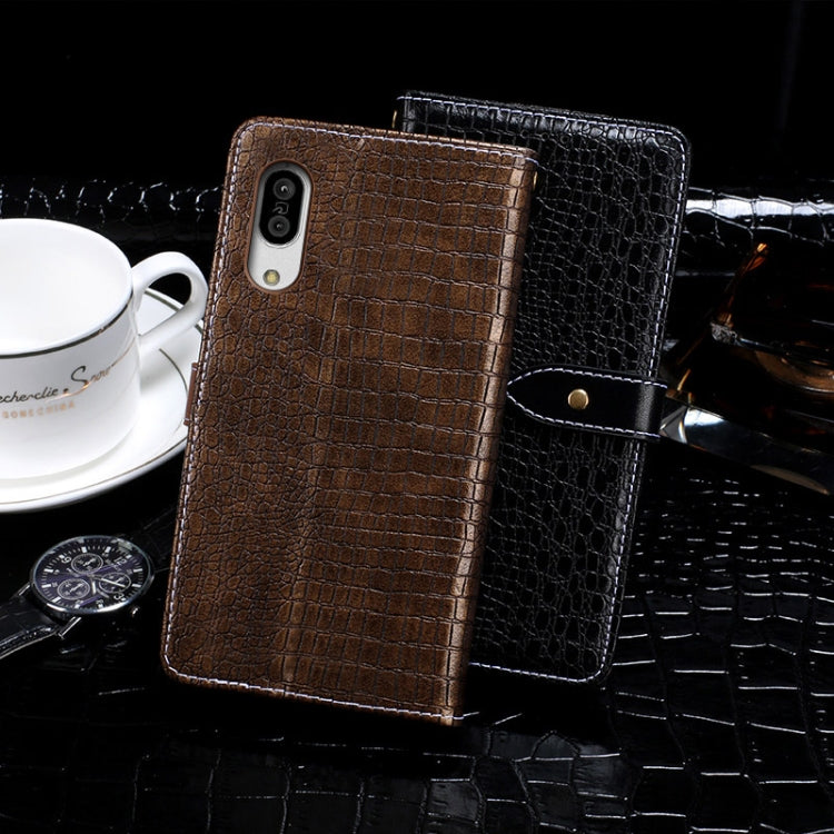 For Sharp Aquos Sense3 idewei Crocodile Texture Horizontal Flip Leather Case with Holder & Card Slots & Wallet(Black) - More Brand by idewei | Online Shopping South Africa | PMC Jewellery | Buy Now Pay Later Mobicred