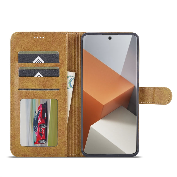 For Xiaomi Redmi Note 13 Pro+ LC.IMEEKE Calf Texture Leather Phone Case(Brown) - Note 13 Pro+ Cases by LC.IMEEKE | Online Shopping South Africa | PMC TechLife | Buy Now Pay Later Mobicred