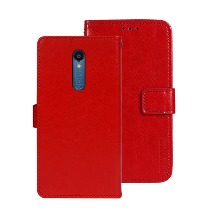 For Sharp Rouvo V idewei Crazy Horse Texture Leather Phone Case with Holder(Red) - Leather Bag by idewei | Online Shopping South Africa | PMC Jewellery | Buy Now Pay Later Mobicred