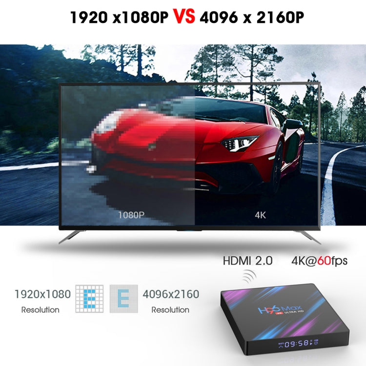 H96 Max-3318 4K Ultra HD Android TV Box with Remote Controller, Android 10.0, RK3318 Quad-Core 64bit Cortex-A53, 4GB+64GB, Support TF Card / USBx2 / AV / Ethernet, Plug Specification:US Plug - RK3318 by PMC Jewellery | Online Shopping South Africa | PMC Jewellery | Buy Now Pay Later Mobicred