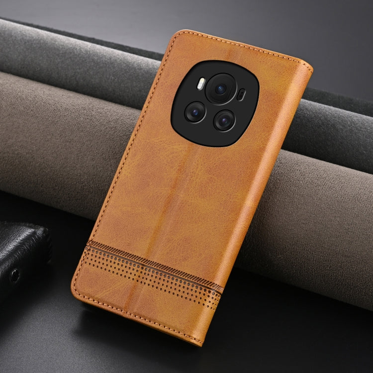 For Honor Magic6 AZNS Magnetic Calf Texture Flip Leather Phone Case(Light Brown) - Honor Cases by AZNS | Online Shopping South Africa | PMC Jewellery | Buy Now Pay Later Mobicred