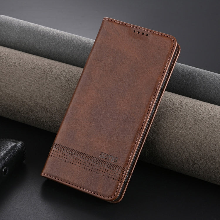 For Honor Magic6 Lite 5G/X9b AZNS Magnetic Calf Texture Flip Leather Phone Case(Dark Brown) - Honor Cases by AZNS | Online Shopping South Africa | PMC Jewellery | Buy Now Pay Later Mobicred