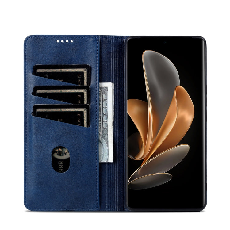 For Honor Magic6 Lite 5G/X9b AZNS Magnetic Calf Texture Flip Leather Phone Case(Dark Blue) - free shipping - PMC Jewellery - Order now!