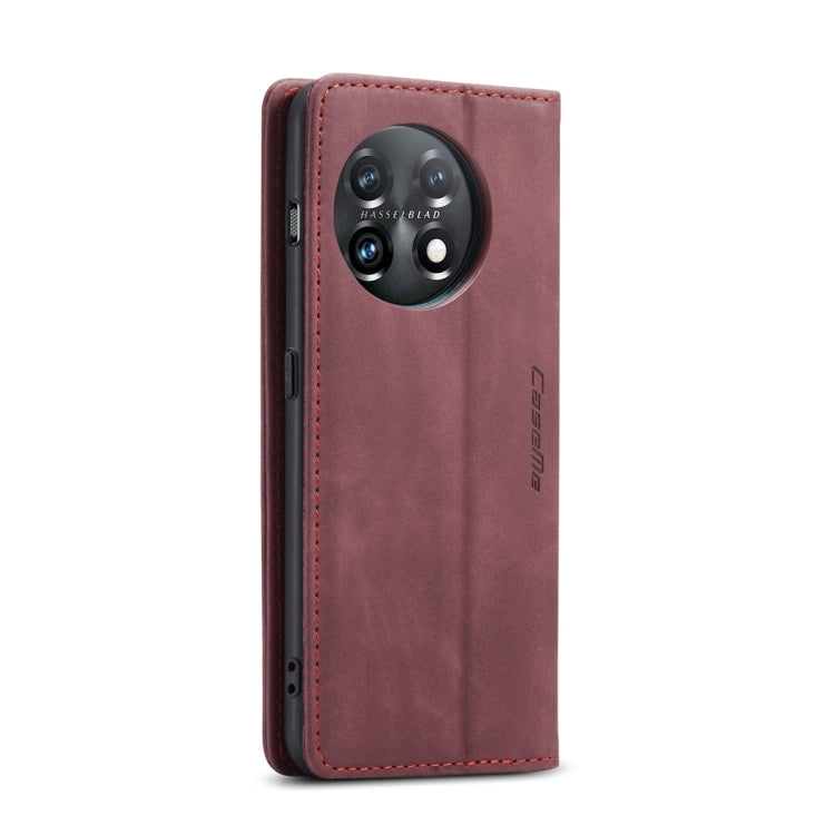For OnePlus 11 CaseMe 013 Multifunctional Horizontal Flip Leather Phone Case(Wine Red) - free shipping - PMC Jewellery - Order now!