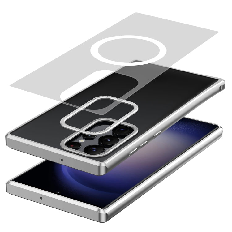 For Samsung Galaxy S22 Ultra 5G MagSafe Magnetic PC Phone Case(Silver) - Galaxy S22 Ultra 5G Cases by PMC TechLife | Online Shopping South Africa | PMC TechLife