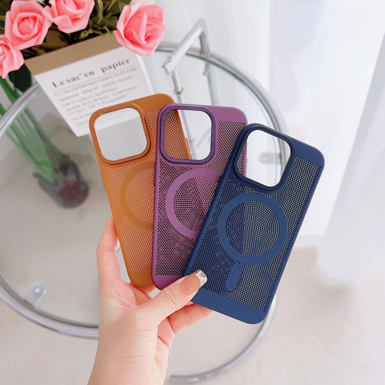 For iPhone 13 Grid Cooling MagSafe Magnetic Phone Case(Dark Purple) - iPhone 13 Cases by PMC TechLife | Online Shopping South Africa | PMC TechLife