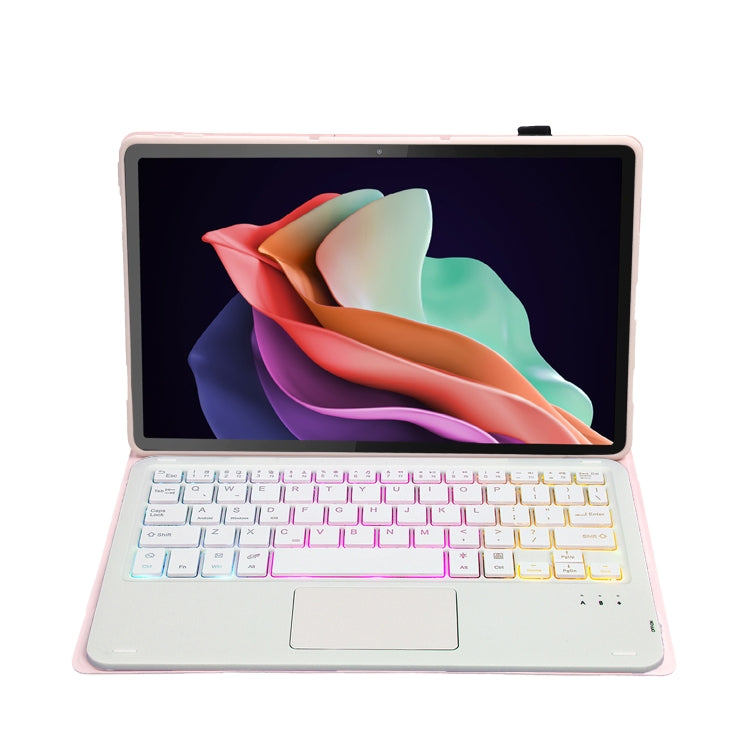 For Huawei MatePad 11 2023 AHW13-AS Lambskin Texture Ultra-thin Detachable Backlight Bluetooth Keyboard Leather Case with Touchpad(Pink) - Huawei Keyboard by PMC TechLife | Online Shopping South Africa | PMC TechLife