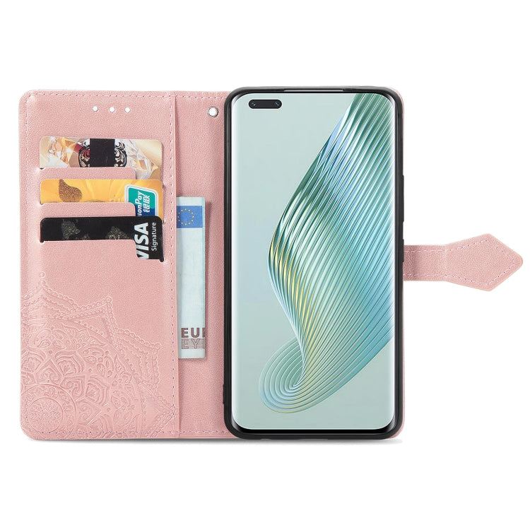 For Honor Magic5 Pro Mandala Flower Embossed Leather Phone Case(Rose Gold) - Honor Cases by PMC TechLife | Online Shopping South Africa | PMC TechLife | Buy Now Pay Later Mobicred