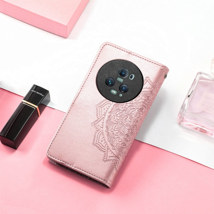 For Honor Magic5 Pro Mandala Flower Embossed Leather Phone Case(Rose Gold) - Honor Cases by PMC TechLife | Online Shopping South Africa | PMC TechLife | Buy Now Pay Later Mobicred