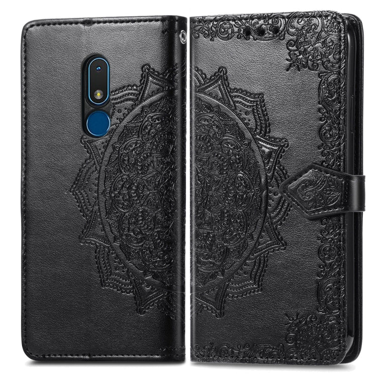 For Nokia C3 Mandala Flower Embossed Leather Phone Case(Black) - Nokia Cases by PMC TechLife | Online Shopping South Africa | PMC TechLife | Buy Now Pay Later Mobicred