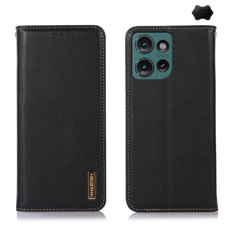 For Motorola Edge 50 Neo KHAZNEH Nappa Top Layer Cowhide Leather Phone Case(Black) - free shipping - PMC TechLife - Order now!