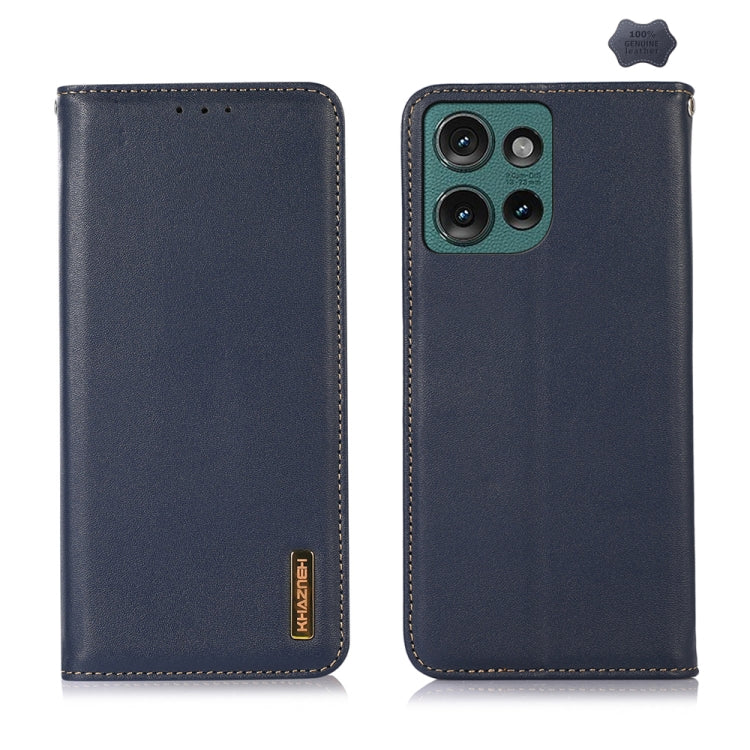 For Motorola Edge 50 Neo KHAZNEH Nappa Top Layer Cowhide Leather Phone Case(Blue) - free shipping - PMC TechLife - Order now!