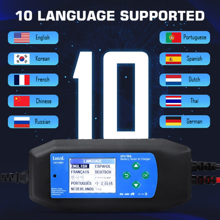 CAT-280 2 in 1 Car Battery Charger & Color Screen Battery Tester - Electronic Test by PMC TechLife | Online Shopping South Africa | PMC TechLife | Buy Now Pay Later Mobicred