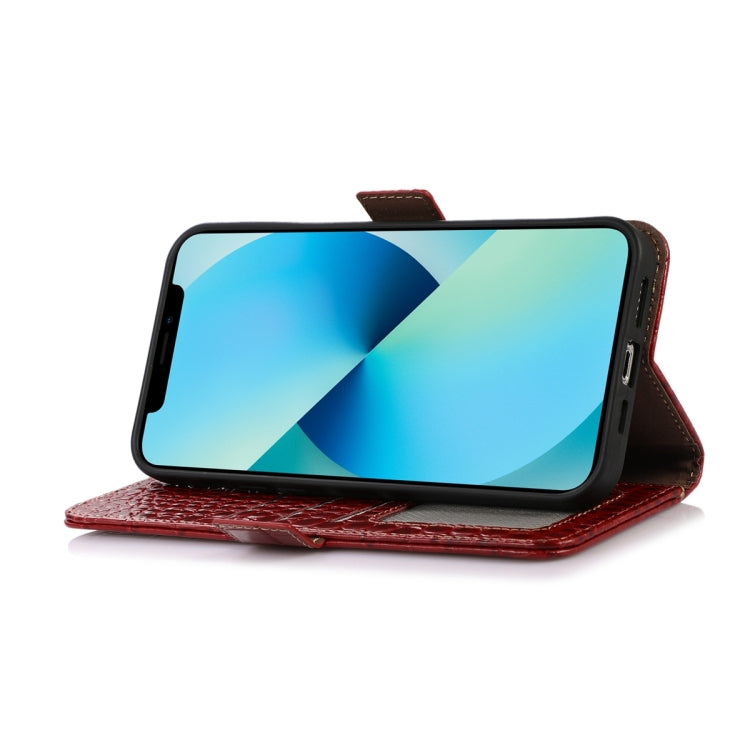 For Nokia C32 4G Crocodile Top Layer Cowhide Leather Phone Case(Red) - Nokia Cases by PMC TechLife | Online Shopping South Africa | PMC TechLife | Buy Now Pay Later Mobicred