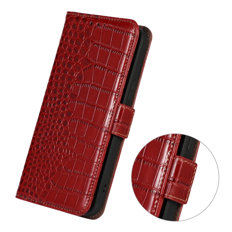 For Nokia C32 4G Crocodile Top Layer Cowhide Leather Phone Case(Red) - Nokia Cases by PMC TechLife | Online Shopping South Africa | PMC TechLife | Buy Now Pay Later Mobicred