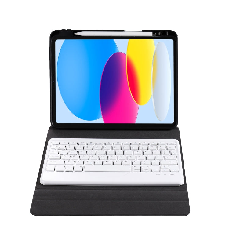 For iPad 10th Gen 10.9 2022 B10 Triangle Holder Tablet Bluetooth Keyboard Leather Case(Blue Pink) - Universal by PMC TechLife | Online Shopping South Africa | PMC TechLife