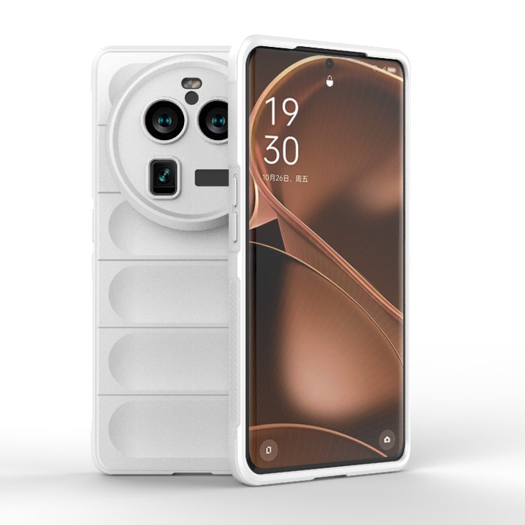 For OPPO Find X6 Pro 5G Magic Shield TPU + Flannel Phone Case(White) - OPPO Cases by PMC TechLife | Online Shopping South Africa | PMC TechLife | Buy Now Pay Later Mobicred