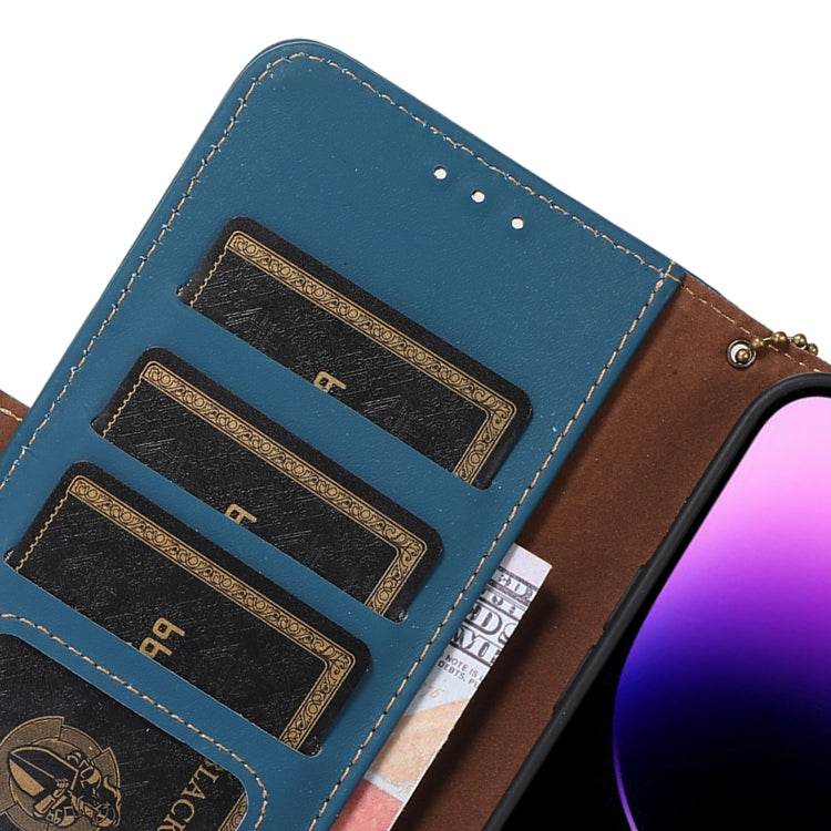 For Nokia C12 4G Genuine Leather Magnetic RFID Leather Phone Case(Blue) - Nokia Cases by PMC TechLife | Online Shopping South Africa | PMC TechLife | Buy Now Pay Later Mobicred