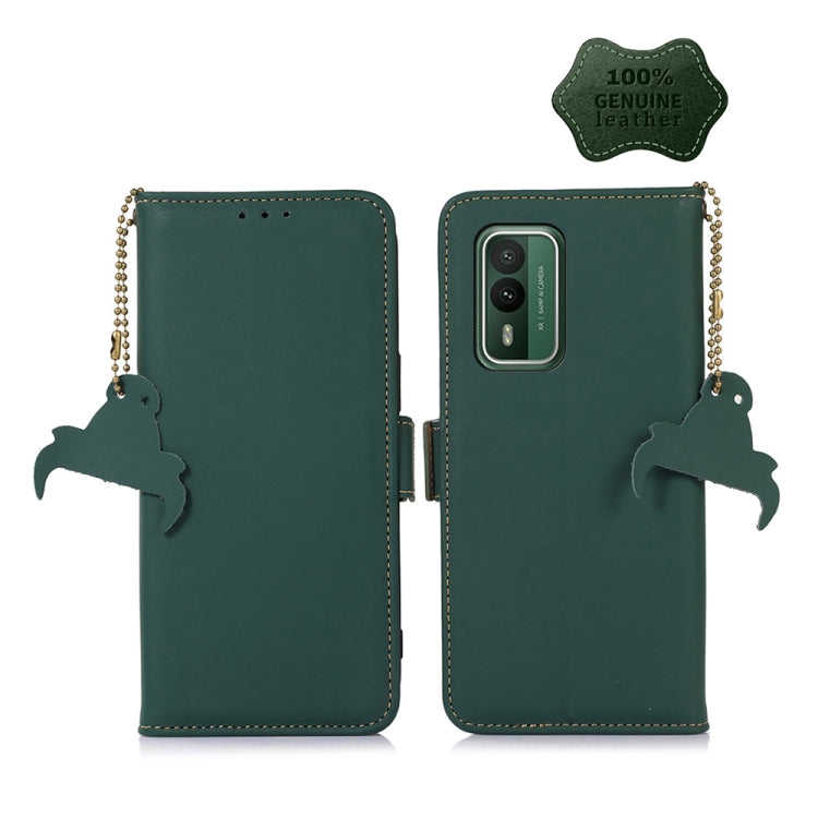 For Nokia XR21 Genuine Leather Magnetic RFID Leather Phone Case(Green) - Nokia Cases by PMC TechLife | Online Shopping South Africa | PMC TechLife | Buy Now Pay Later Mobicred