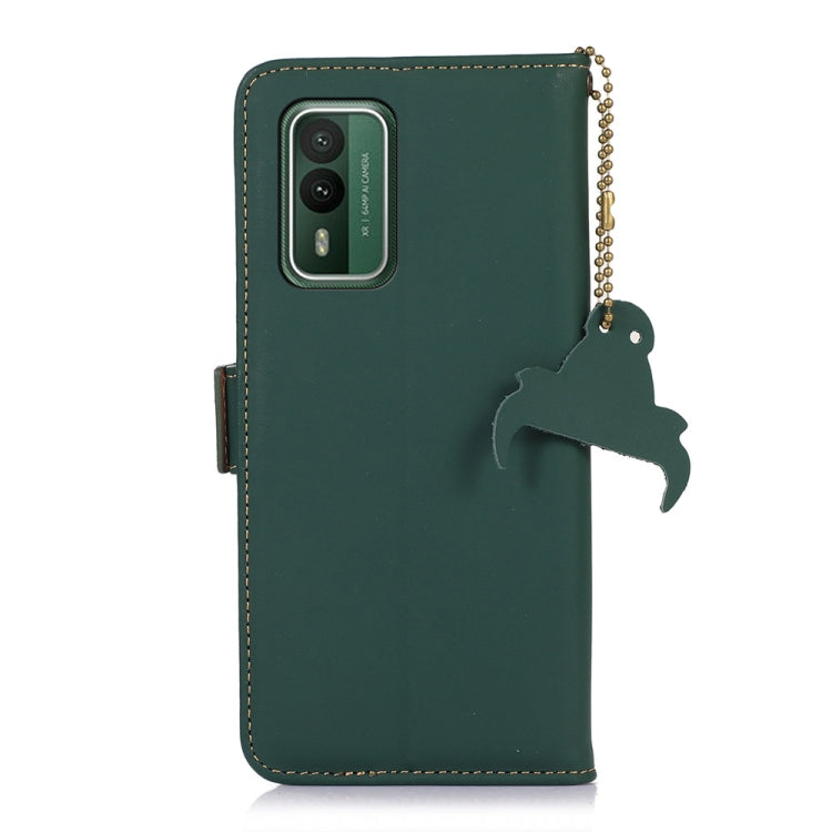 For Nokia XR21 Genuine Leather Magnetic RFID Leather Phone Case(Green) - Nokia Cases by PMC TechLife | Online Shopping South Africa | PMC TechLife | Buy Now Pay Later Mobicred