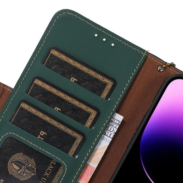 For Nokia XR21 Genuine Leather Magnetic RFID Leather Phone Case(Green) - Nokia Cases by PMC TechLife | Online Shopping South Africa | PMC TechLife | Buy Now Pay Later Mobicred