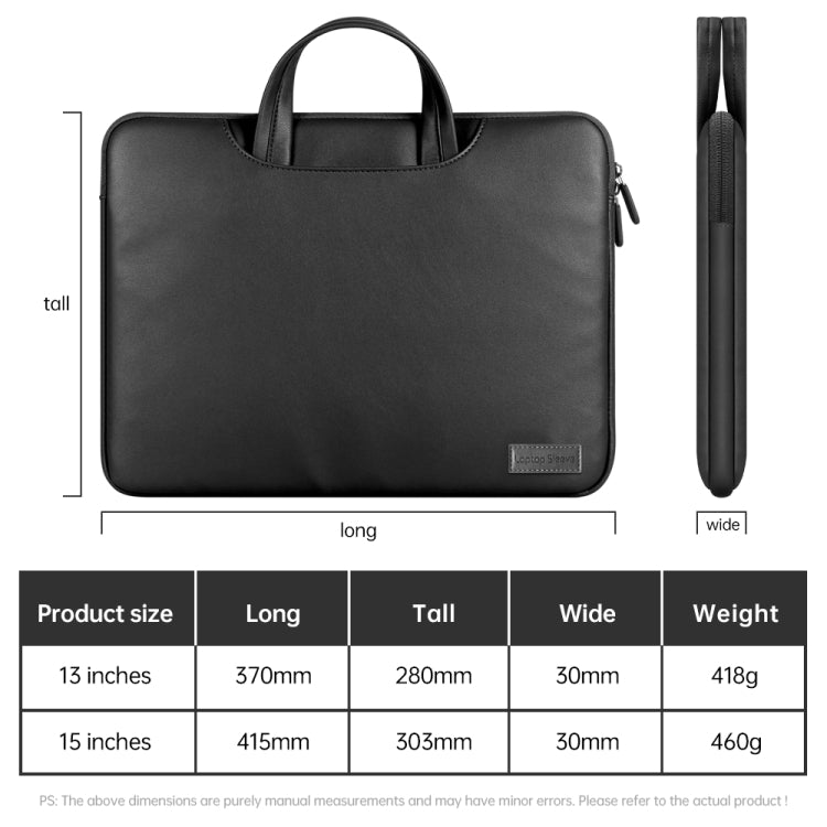 Waterproof PU Laptop Bag Inner Bag, Size:15 inch(Grey) - Other by PMC Jewellery | Online Shopping South Africa | PMC Jewellery | Buy Now Pay Later Mobicred