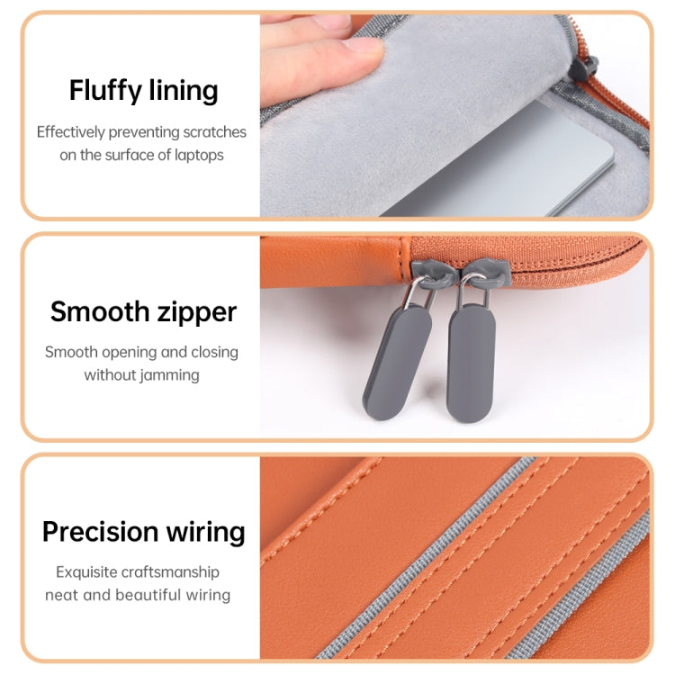 Waterproof PU Laptop Bag Inner Bag, Size:15 inch(Grey) - Other by PMC Jewellery | Online Shopping South Africa | PMC Jewellery | Buy Now Pay Later Mobicred