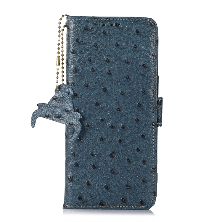 For Google Pixel 8 Ostrich Pattern Genuine Leather RFID Phone Case(Blue) - Google Cases by PMC TechLife | Online Shopping South Africa | PMC TechLife | Buy Now Pay Later Mobicred