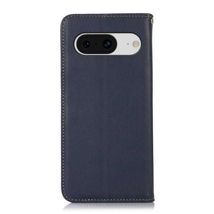 For Google Pixel 8 KHAZNEH Nappa Top Layer Cowhide Leather Phone Case(Blue) - Google Cases by PMC TechLife | Online Shopping South Africa | PMC TechLife | Buy Now Pay Later Mobicred
